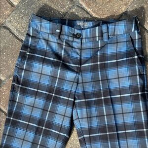 Nike Women's Golf Pants Blue Black Silver Plaid Size 4 Like New